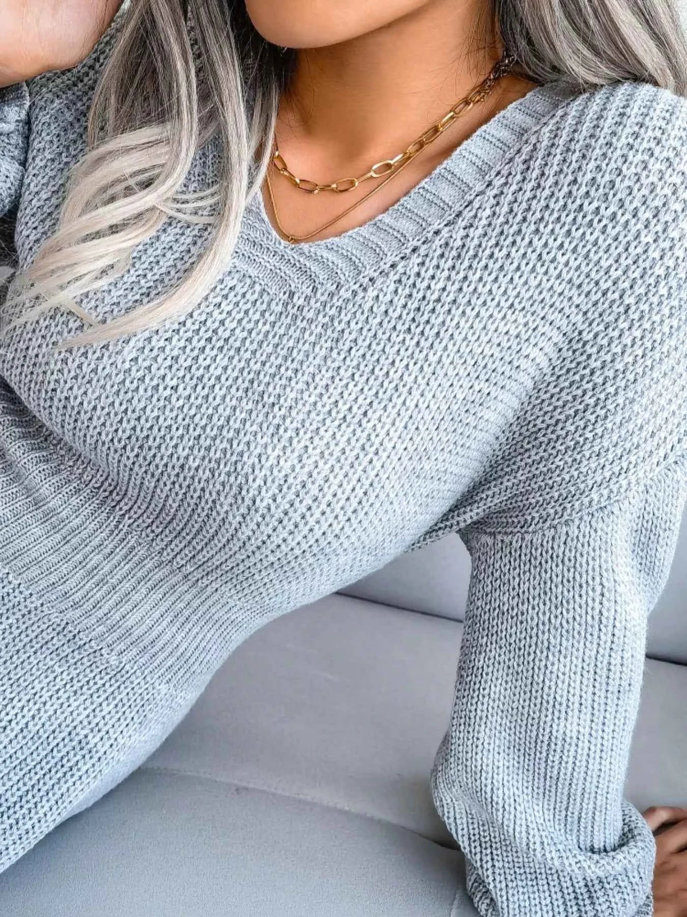 V-Neck Dropped Shoulder Sweater 5008790f-17f0-44e6-abb4-083572e20e29-Max-Origin