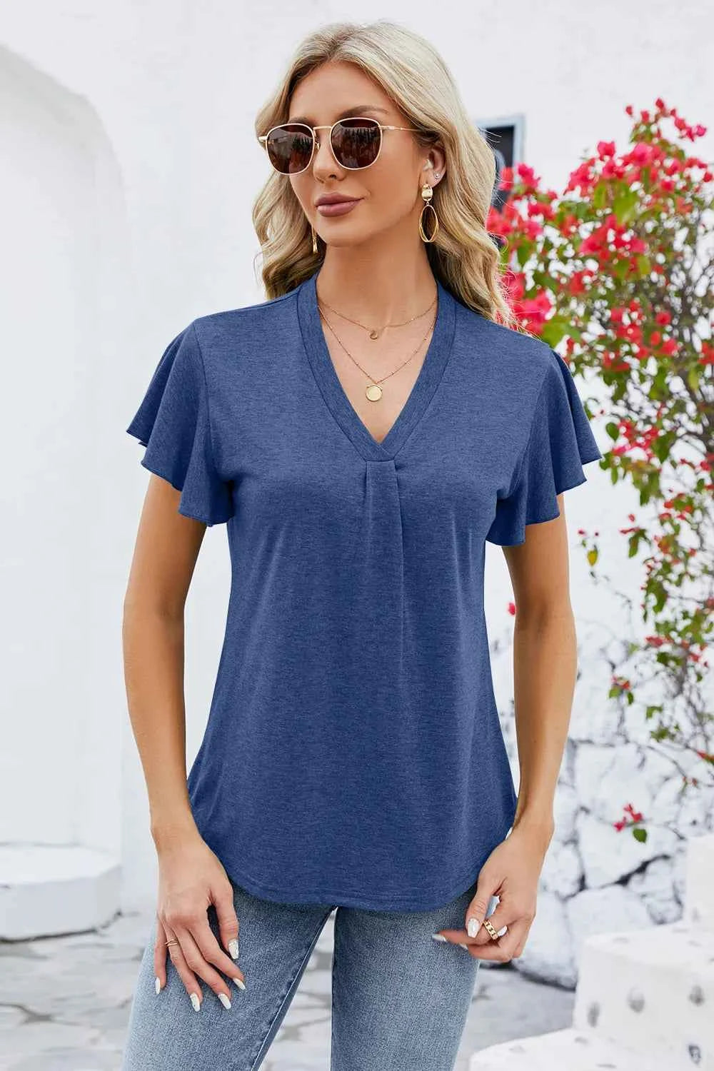 V-Neck Flutter Sleeve T-Shirt 5052ca70-b4b6-4c28-b807-7c11d859af46-Max
