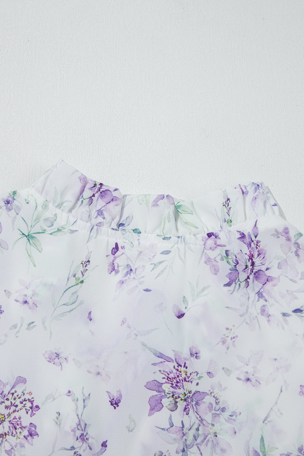 Purple Floral Print Split Neck Plus Size Top 505dbecf1dd29f70