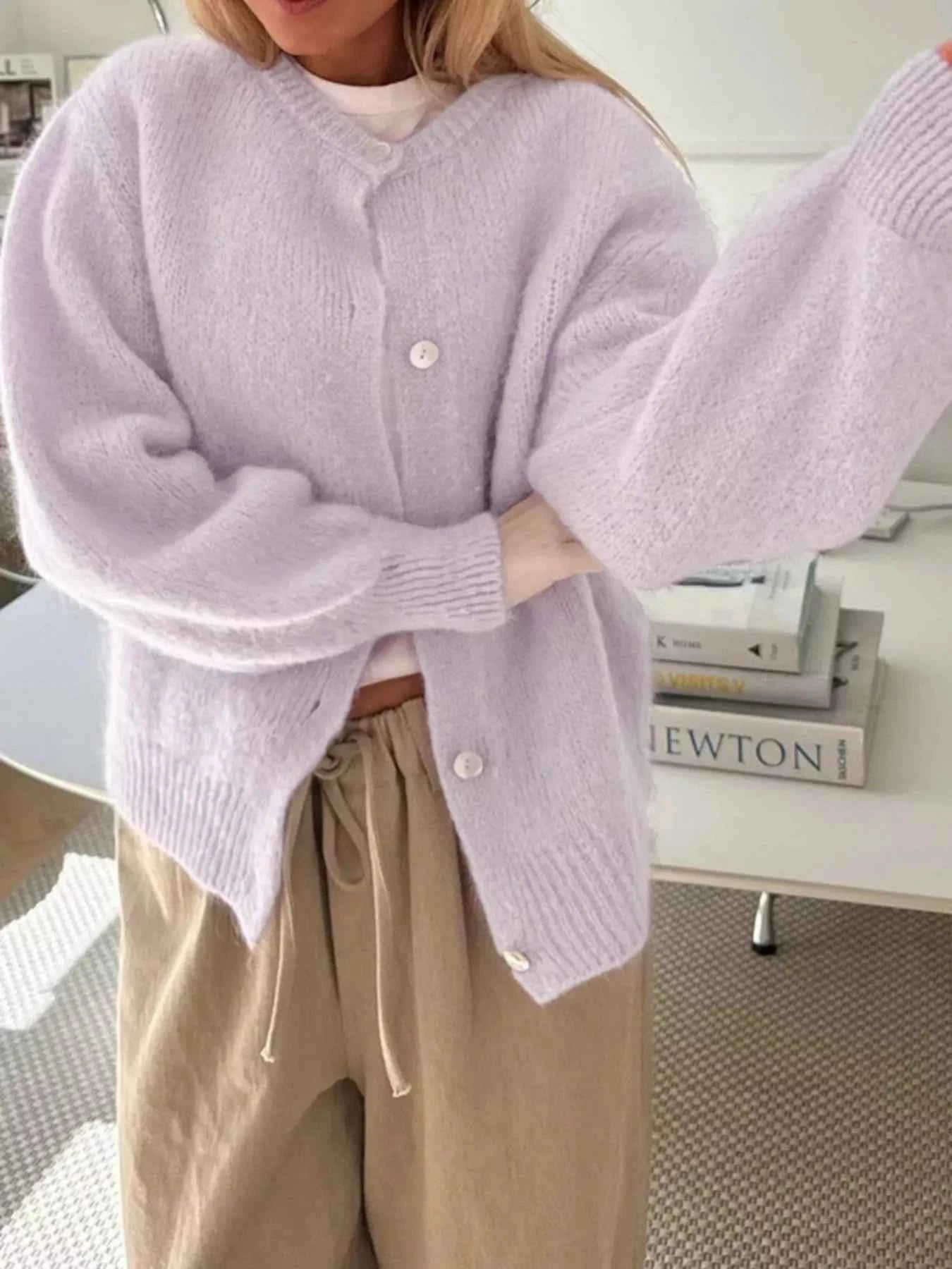 Button-Front Round Neck Cardigan 510065c4c7fb4c558f581ced16f7dfed-Max-Origin