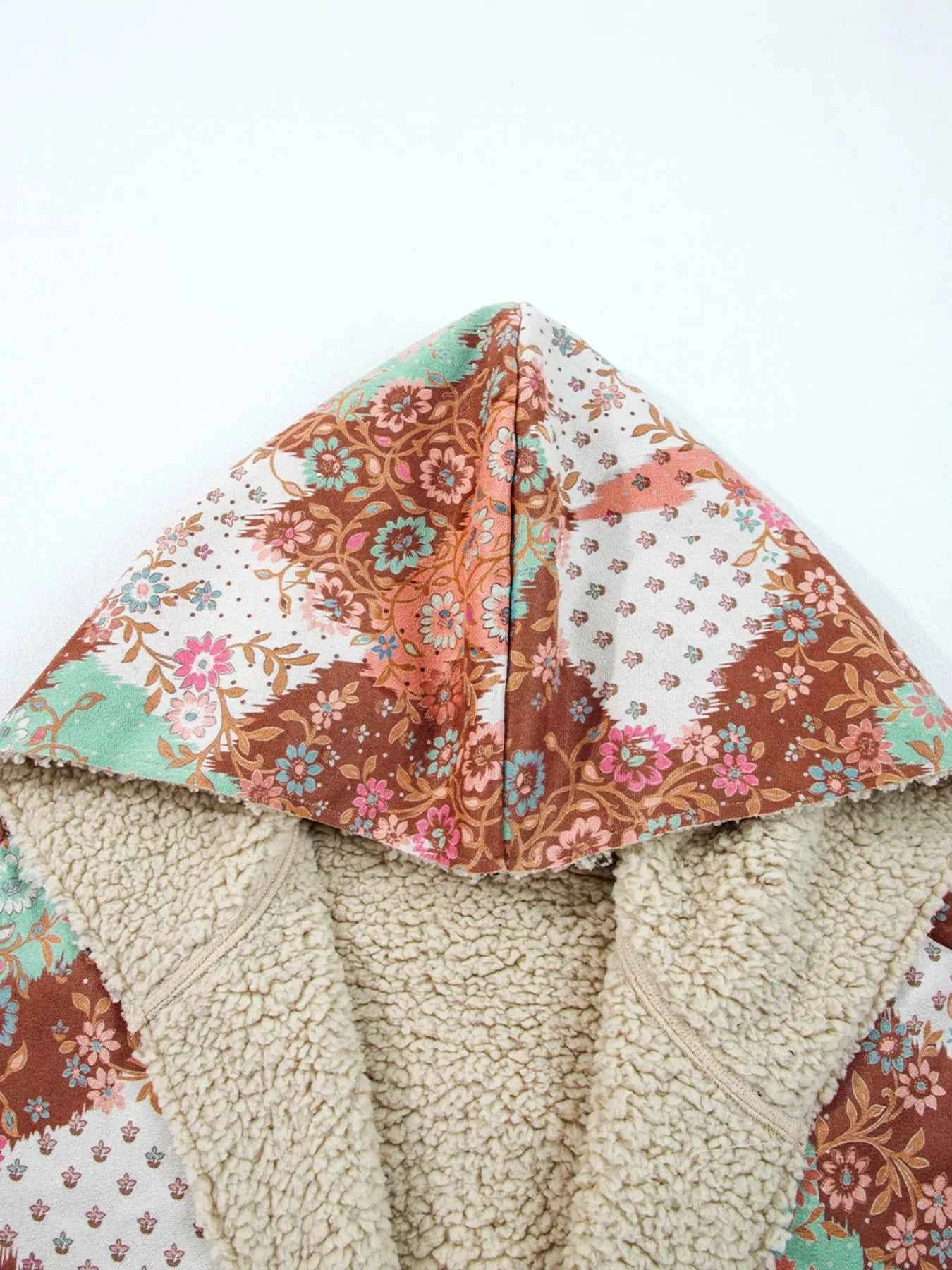 Floral Printed Sherpa Lined Hooded Jacket 5128ed57dcfe47f4baf4ade4f08dc6a4-Max-Origin