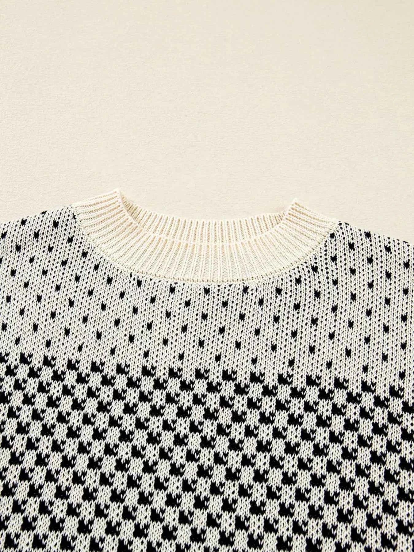 Contrast Color Pattern Lantern Sleeve Sweater 518a9019740d444a89a4c163cf94d265-Max-Origin