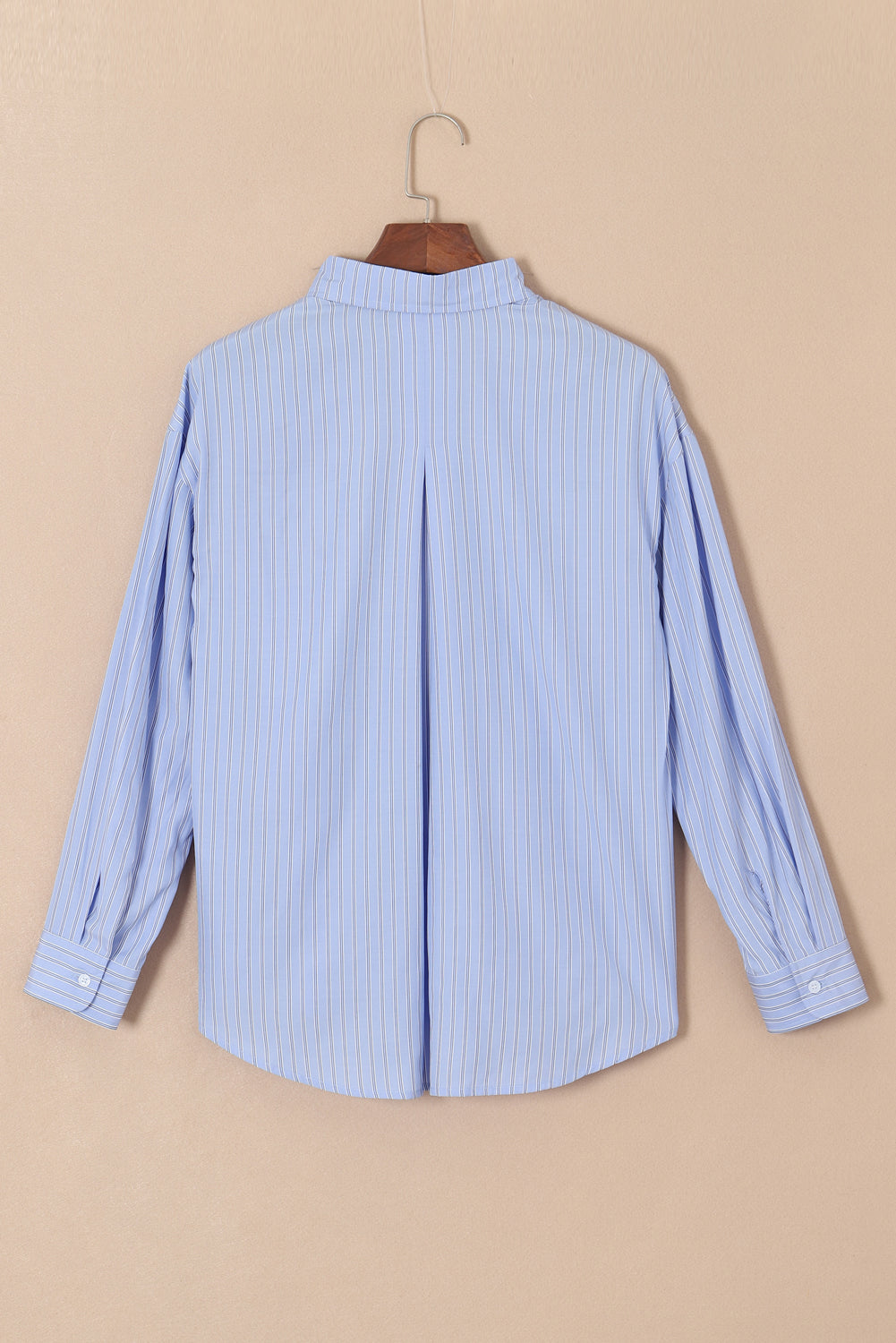 Blue Stripe Button Up Oversized Casual Shirt 51d7499a7417e6ab