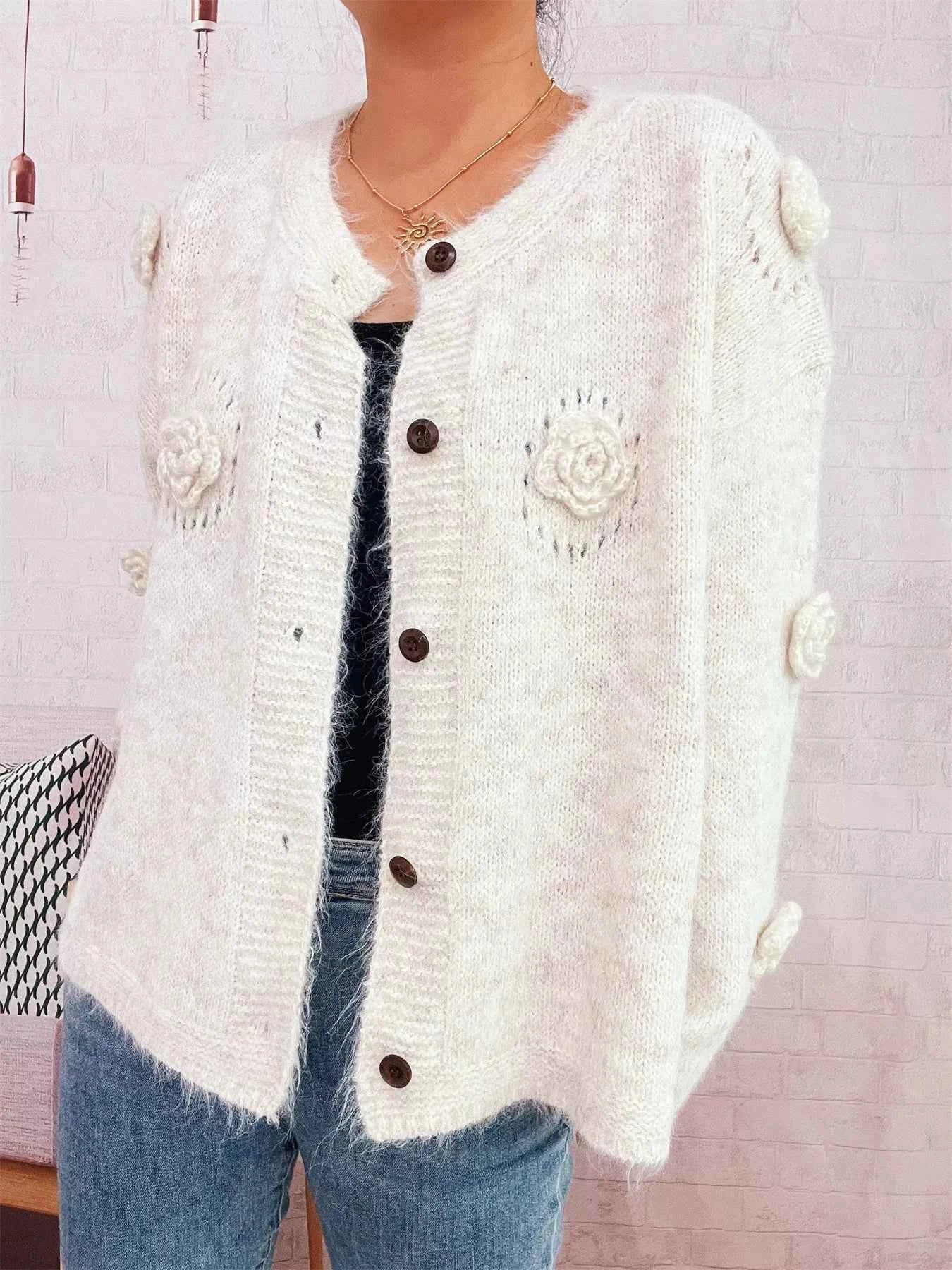 Flower Button-Up Cardigan 51eaddf75f4f4bed8684285f5035bae6-Max-Origin