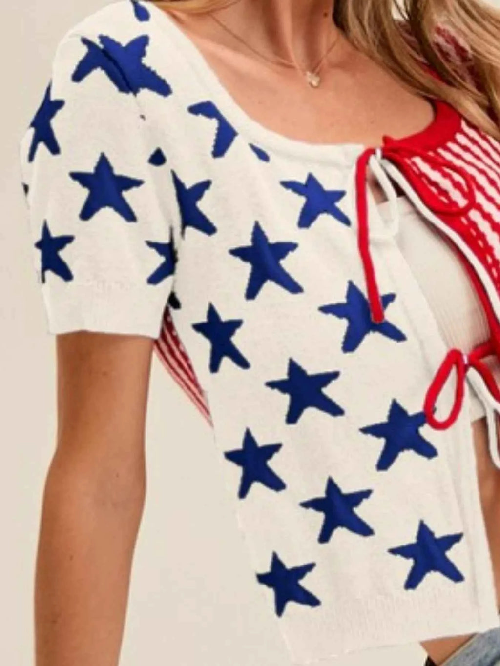 SO ME Stars and Stripe Front Bow Tie Sweater Cardigan 51f2937e-9abf-4f01-9dfe-5f5b859f28c2-Max-Origin