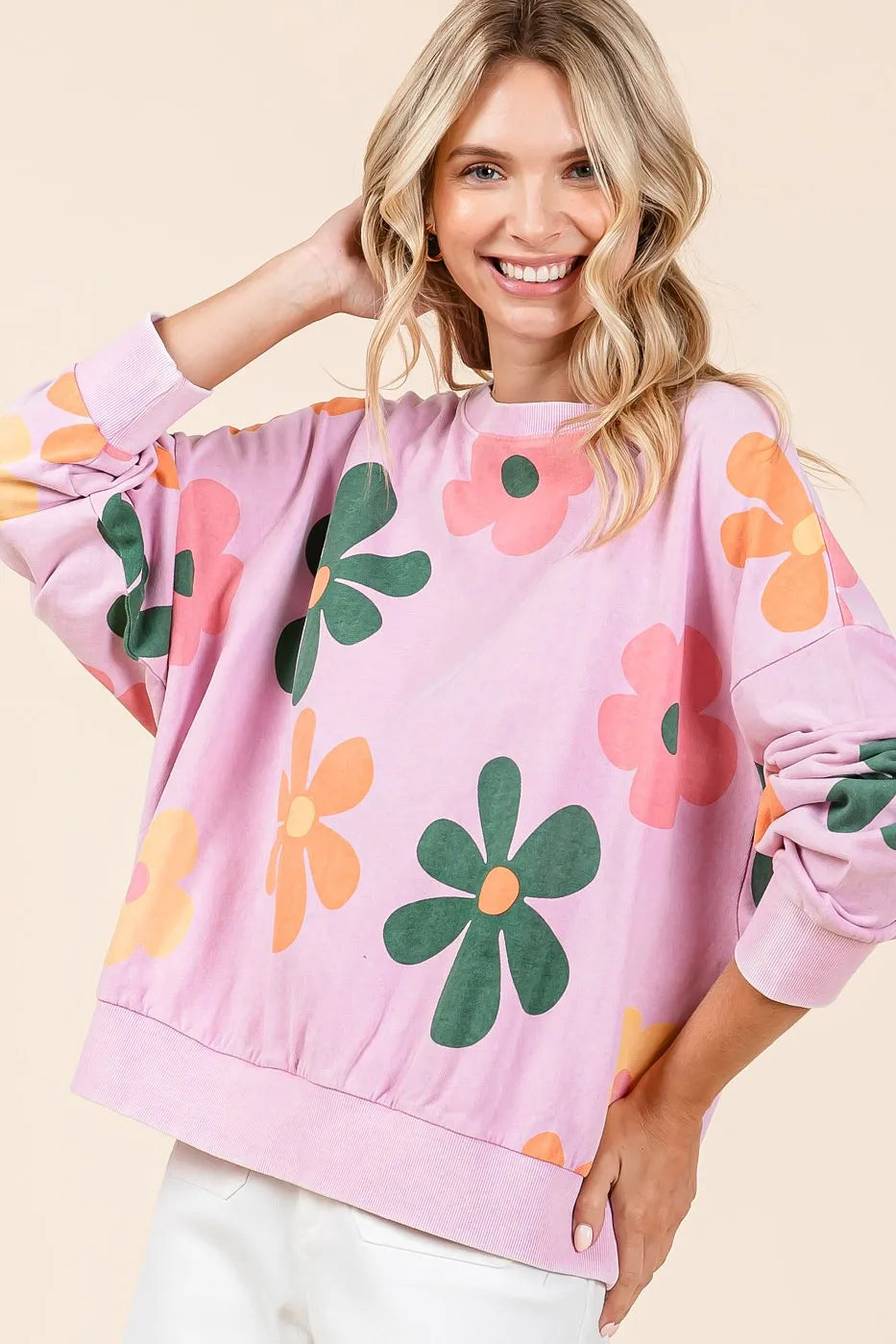 Mittoshop Mineral Wash Flower Print French Terry Sweatshirt BUBBLE GUM 51f40c4c0c754c8780a23129c210c463-Max-Origin