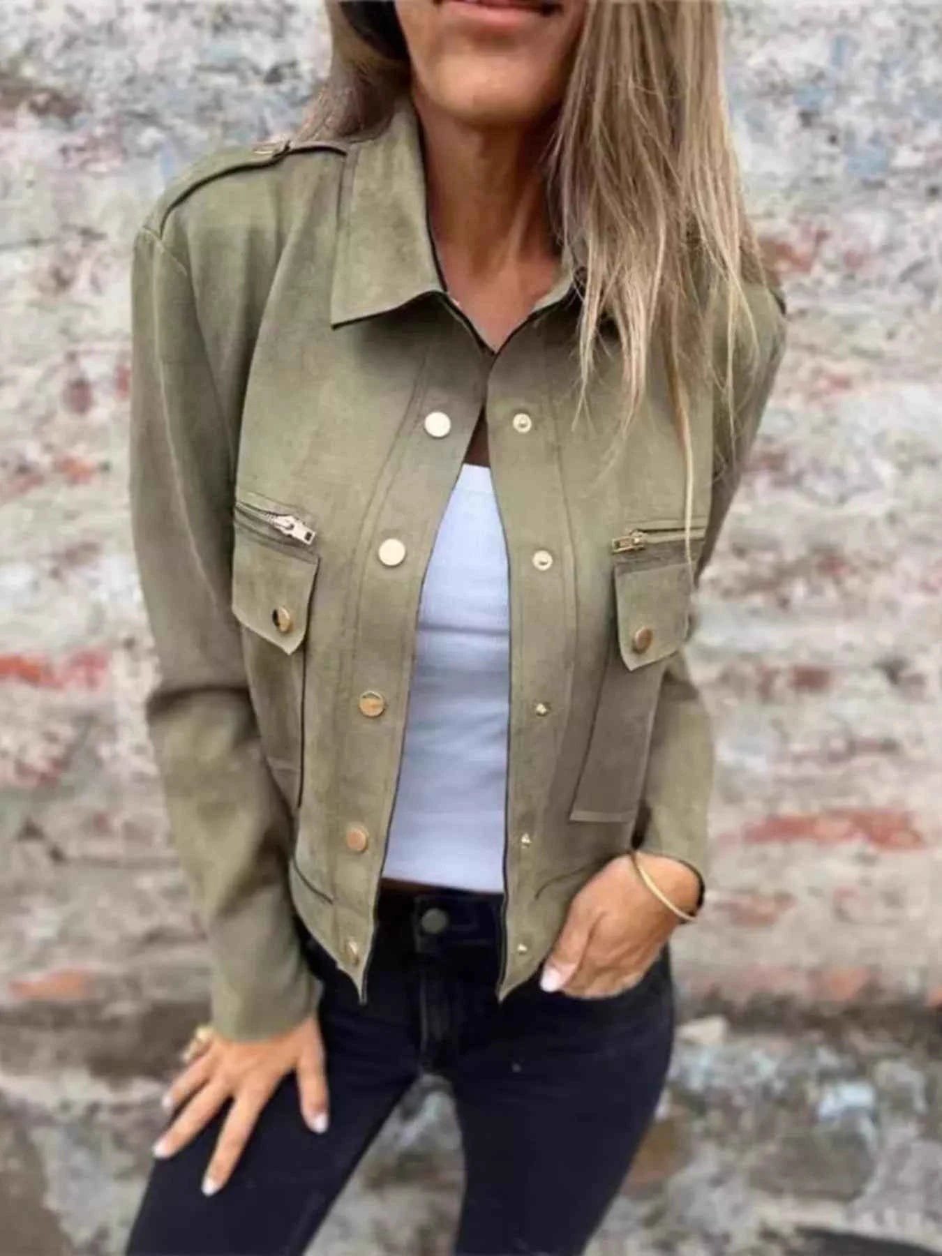 Full Size Snap Down Long Sleeve Jacket Plus Size 523413f8a992433d84b6957cf06a15a7-Max-Origin