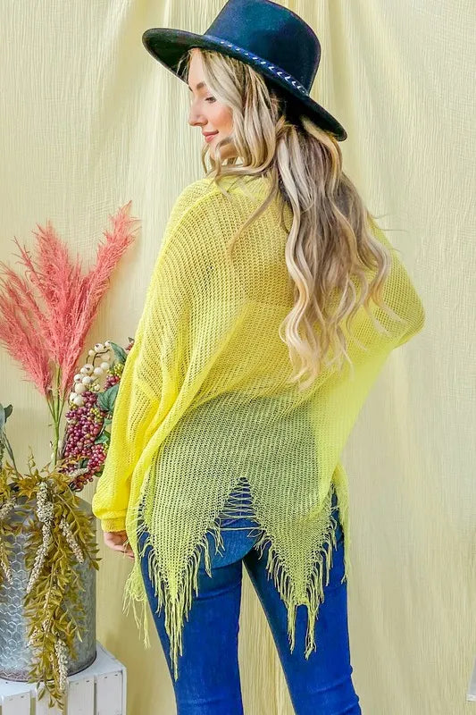 And The Why Distressed Mesh V Neck Spring Sweater Cover Up 5272506273b3416ba162be4852313358-Max-Origin