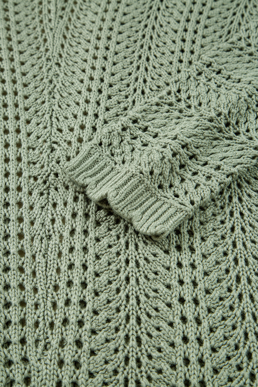 Green Bay Scalloped Edge Eyelet Knit Batwing Sleeve Cardigan 527e34005dafcd44