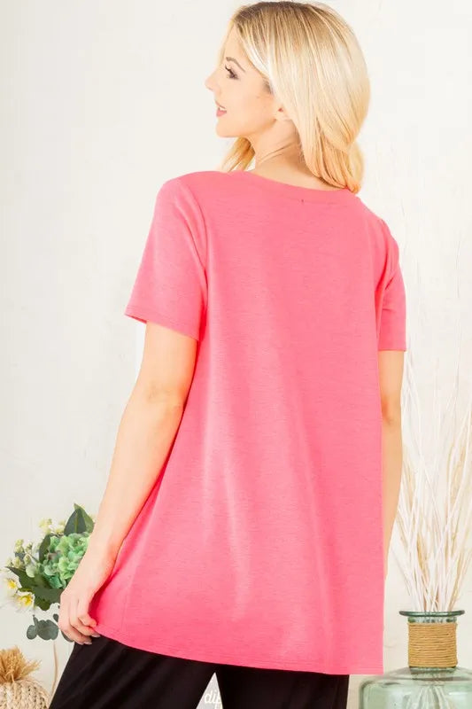 Heimish Full Size V-Neck Short Sleeve T-Shirt with Bar Detail Plus Size 529d8be9-93d5-45b9-87c4-c9f4f810da51-Max