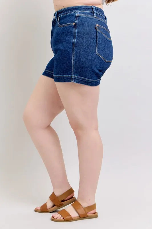 Judy Blue Full Size High Waist Tummy Control Denim Shorts Plus Size 52c659d1-f6f6-4352-82ca-158c7f851e4f-Max-Origin