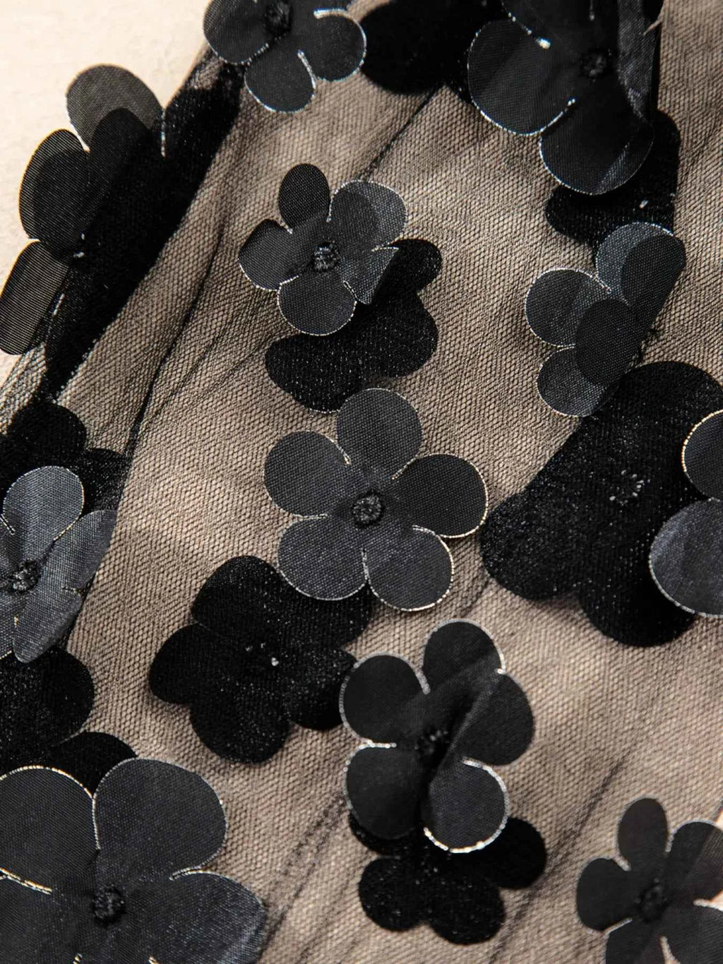 Flower Sheer Sleeve V-Neck Blouse 52de7b83-8382-49b7-9091-ecd9514e80a5-Max-Origin