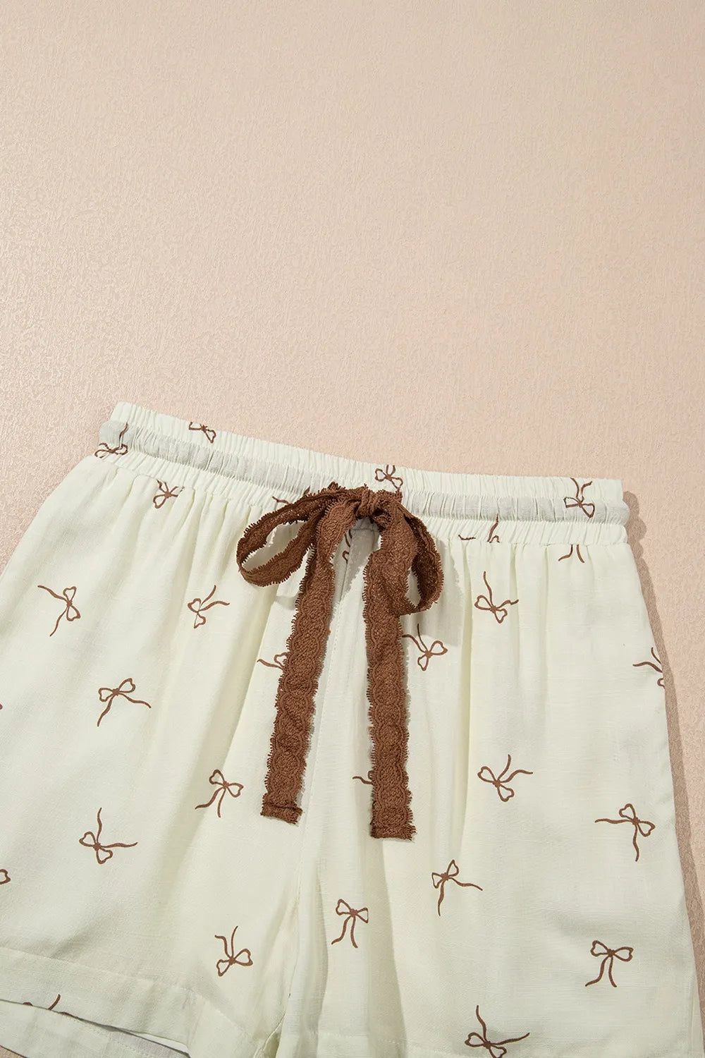 Bow Print Lace Drawstring Casual Shorts 52e71f0e-c758-40ea-b6fd-965a62d7d092-Max-Origin