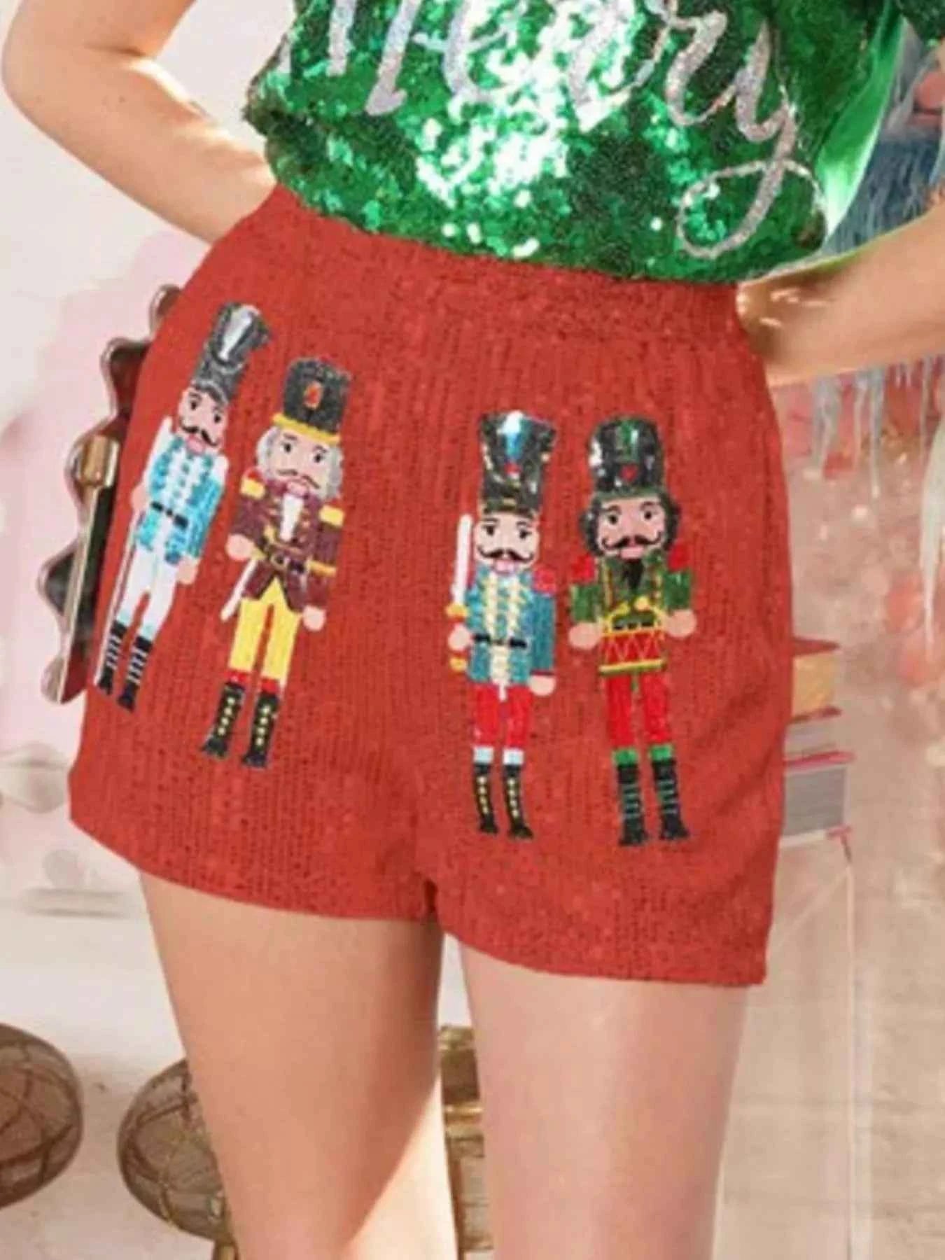 Christmas Sequined Nutcracker Shorts Red 532b5772-d1dd-47fc-994a-1236cea90346-Max-Origin
