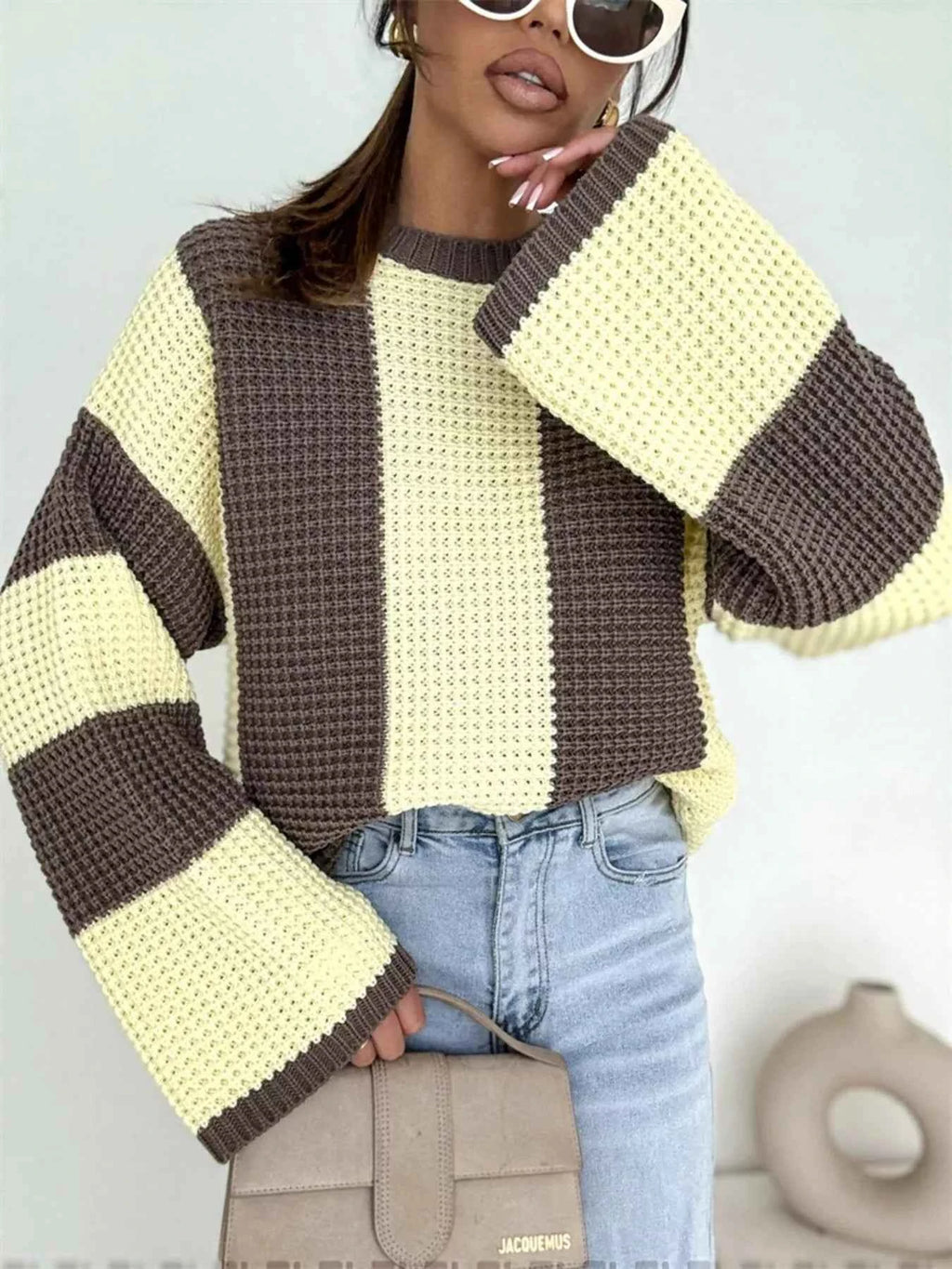 Color Block Long Sleeve Sweater 536e7ce1dd3c44f9b1ec1fd01f48281c-Max-Origin