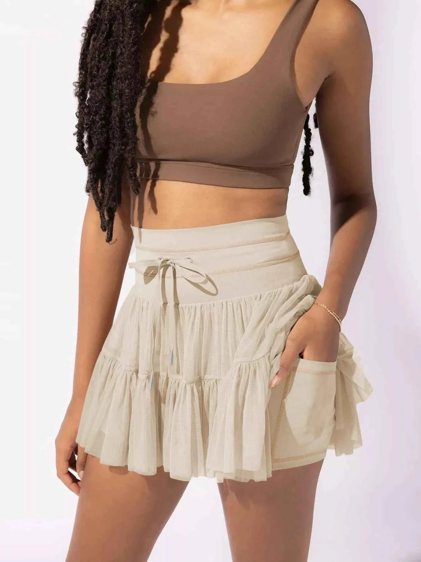 Tiered Skort with Drawstring Dust Storm 53895127-5653-4880-811d-599effe75772-Max-Origin