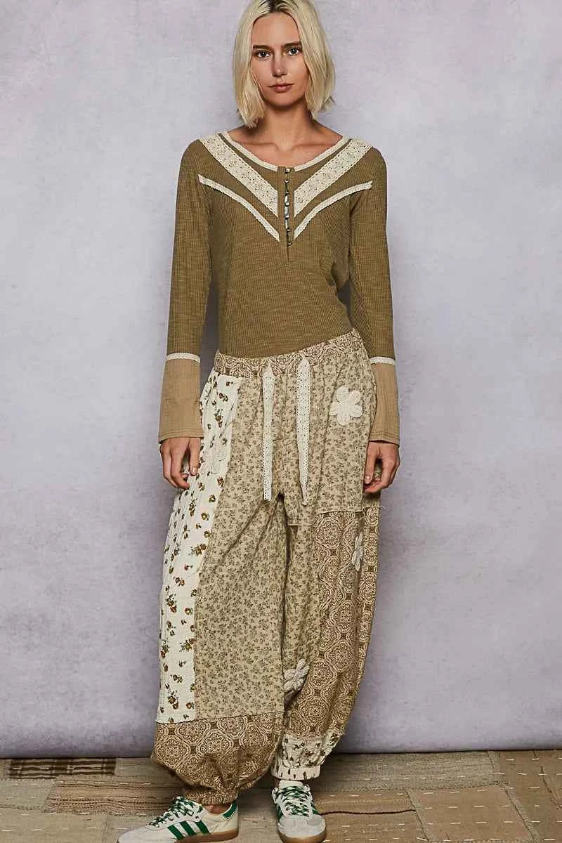 POL Ribbed Half Button Lace Detail Knit Top 53a362ea-c478-48ff-8e4b-9af499b6ed85-Max-Origin