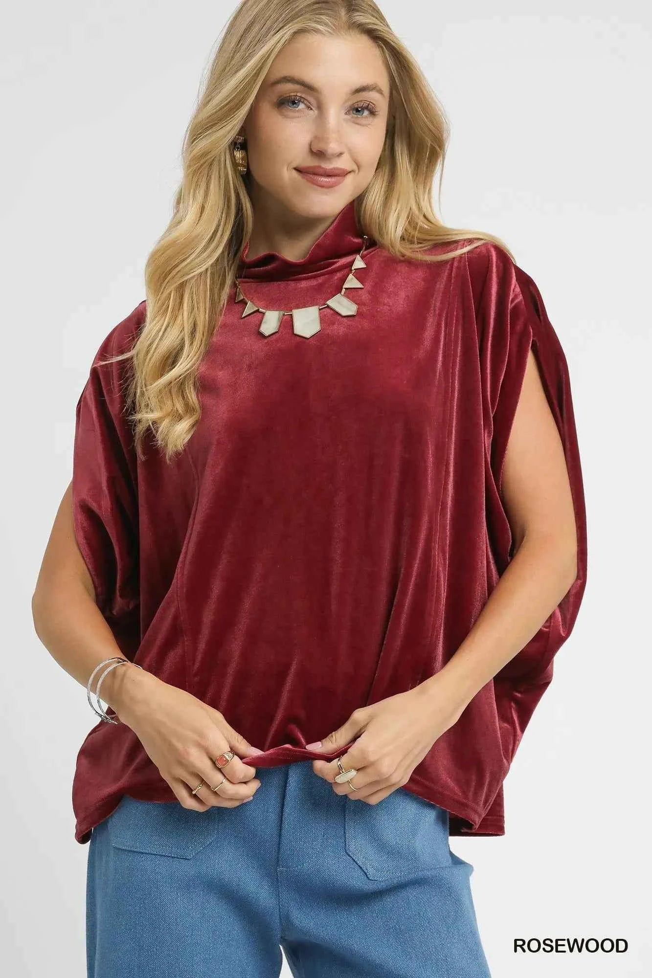 Umgee Velvet Mock Neck Sleeveless Blouse 53d5d4e0-7217-4df3-8940-fcc80c7dba27-Max-Origin