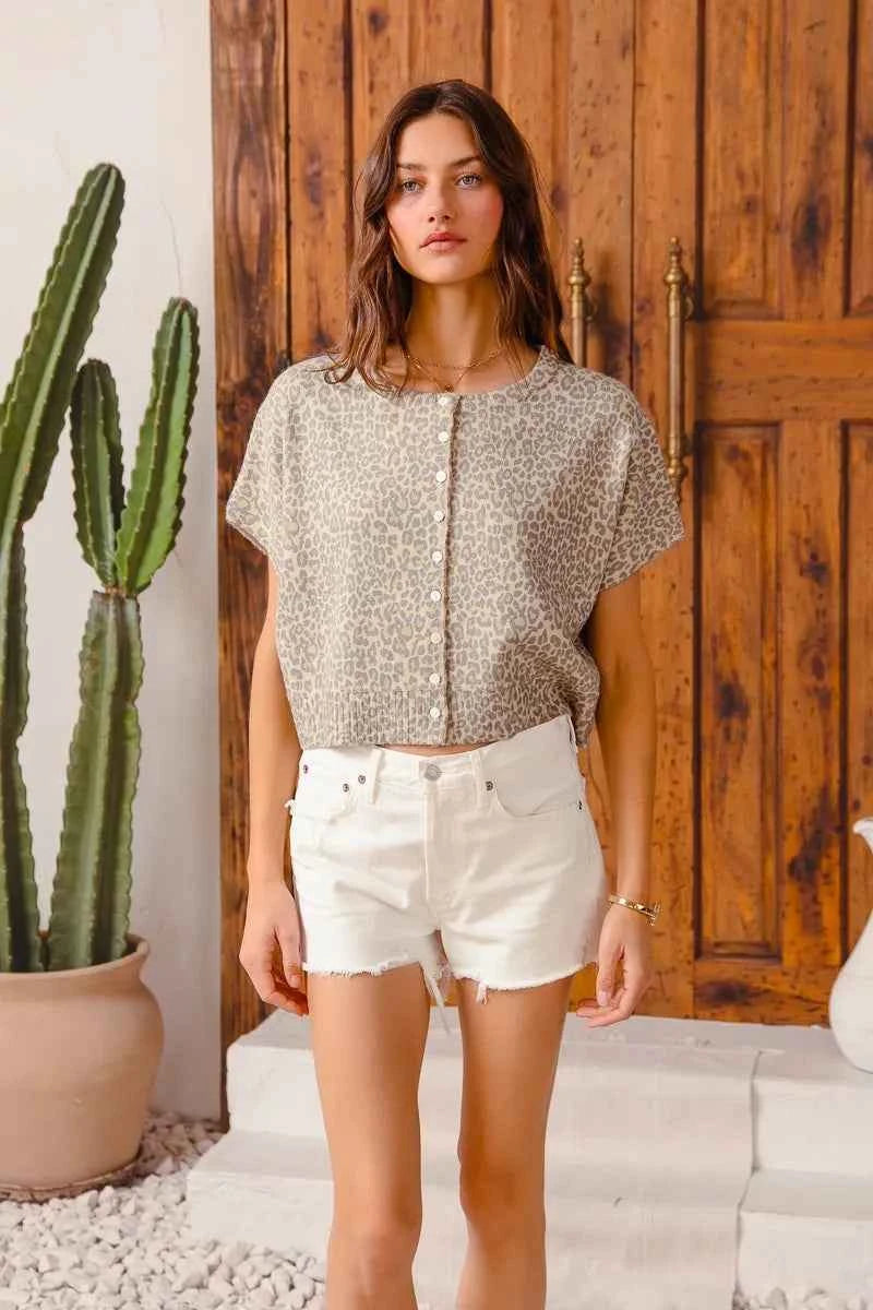 SO ME Leopard Print Button Front Sweater Cardigan 540537b3049242379583ab9704cf121c-Max-Origin