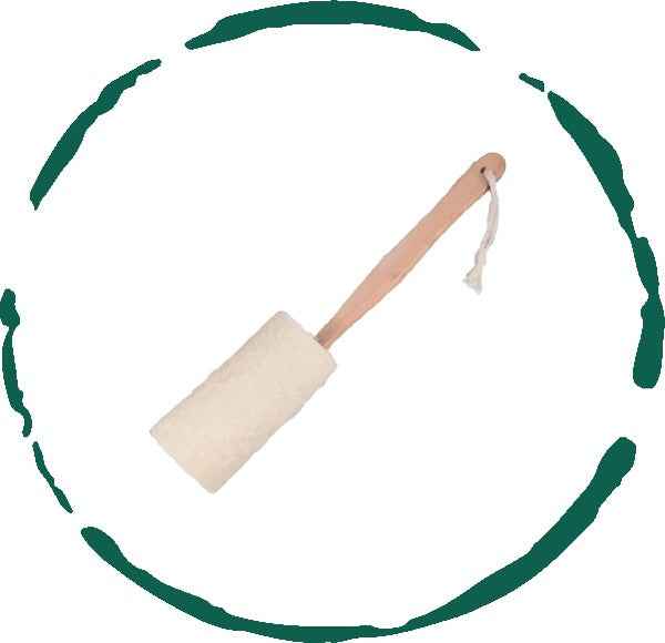 Natural Loofah Bath Brush w/Long Handle. As Shown One Size 542e8808-152b-450a-8181-aa275a7501a4