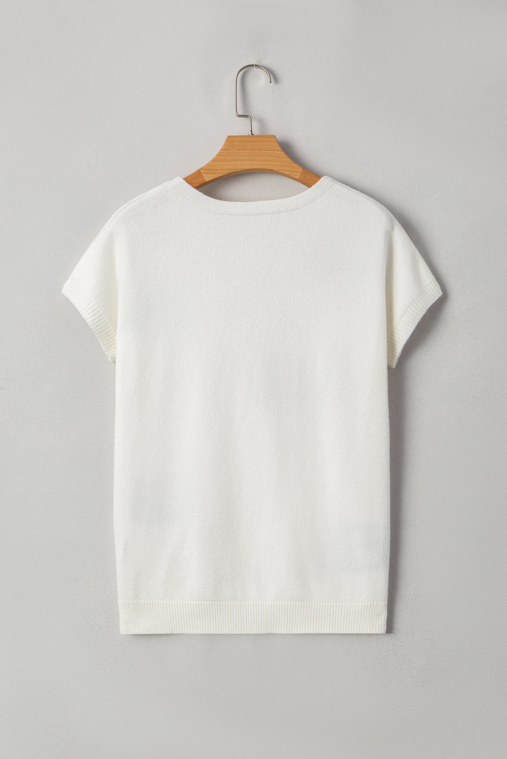 Black Bow Pattern Short Sleeve Knit Top 5464506fae688c64