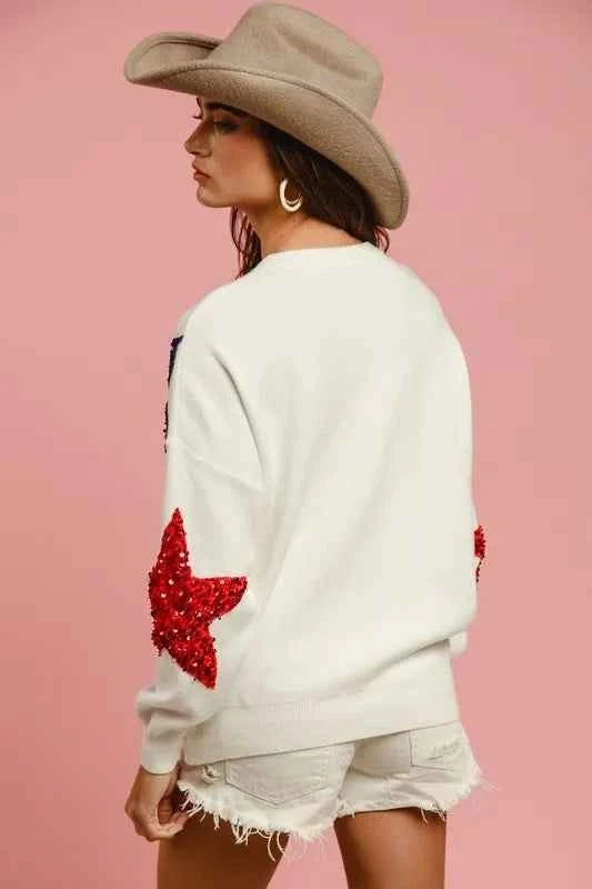 BiBi Velvet Sequin Star Patches Sweater Top 547d00d39bf645db87a933329eb7f1e5-Max-Origin