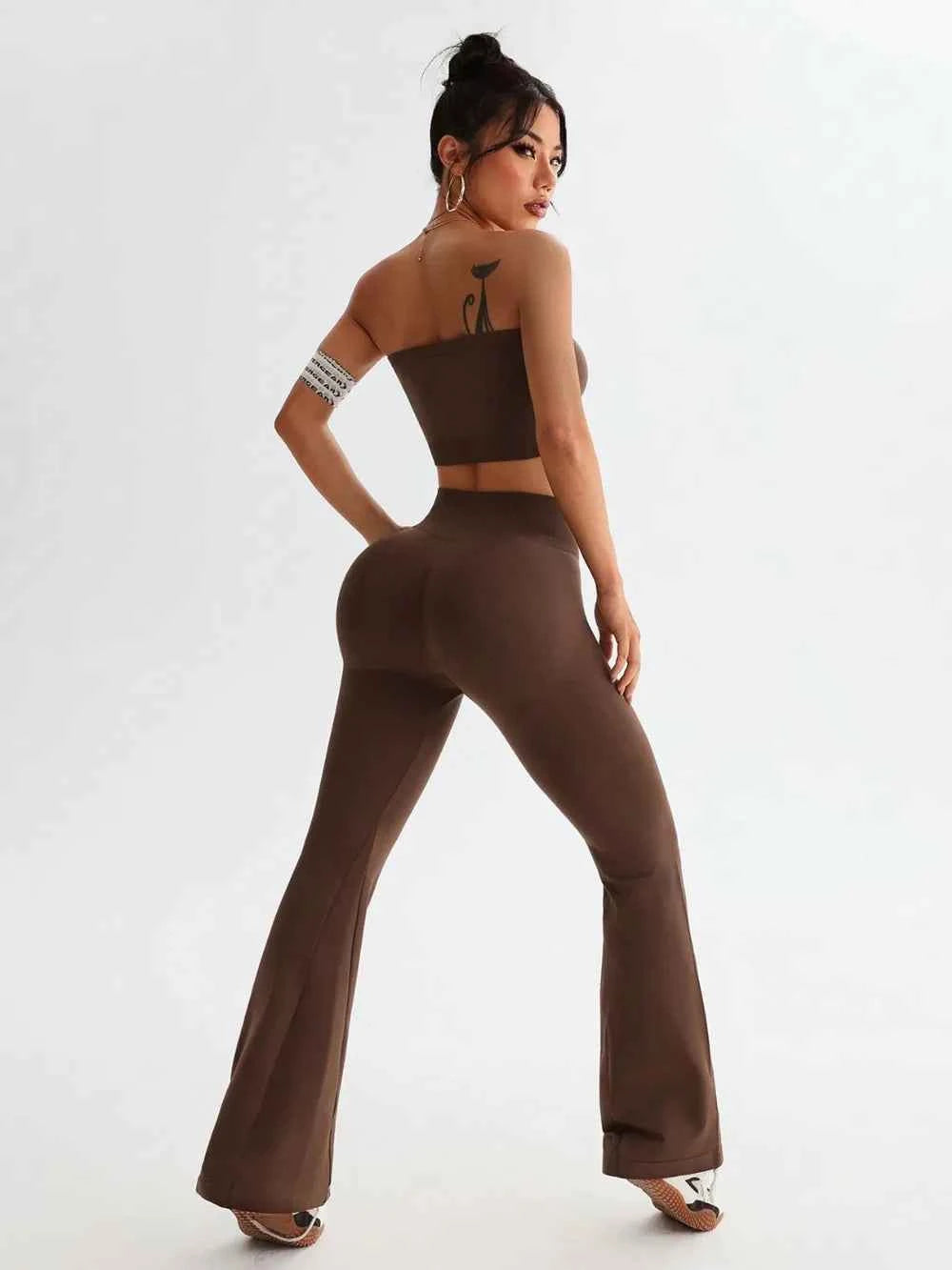 Tube Top and High Waist Flare Pants Active Set 54a5af29-bde5-41f7-8f2e-17833b3d4089-Max