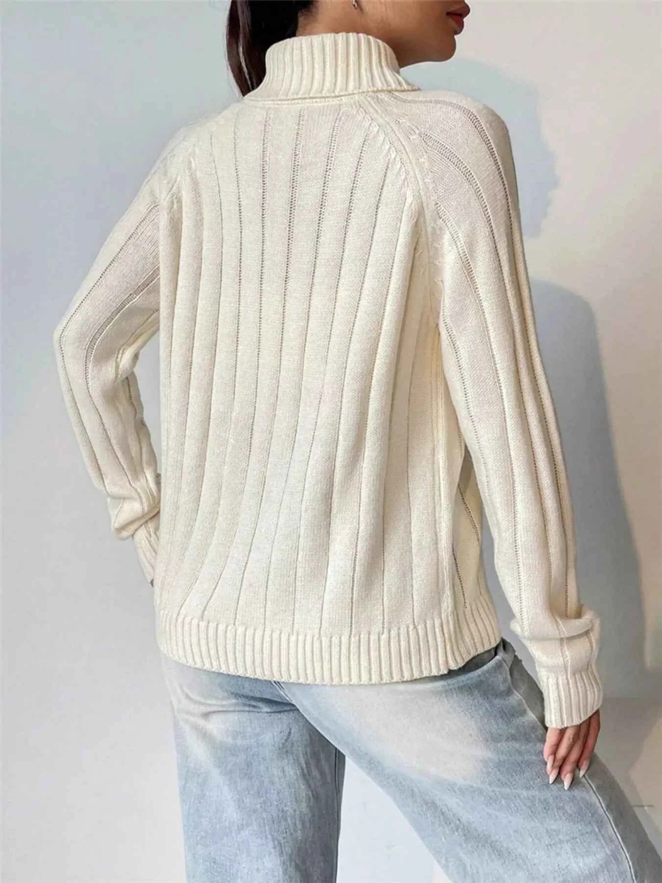 Ribbed Turtleneck Long Sleeve Sweater 54be7be90fb846afa2a64d89a90708ae-Max-Origin