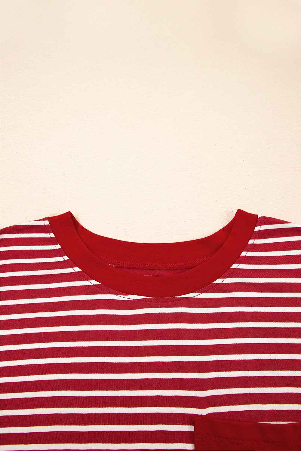 Red Stripe Chest Pocket Patch Round Neck Sleeveless Tee 54e00783ef8da3ac