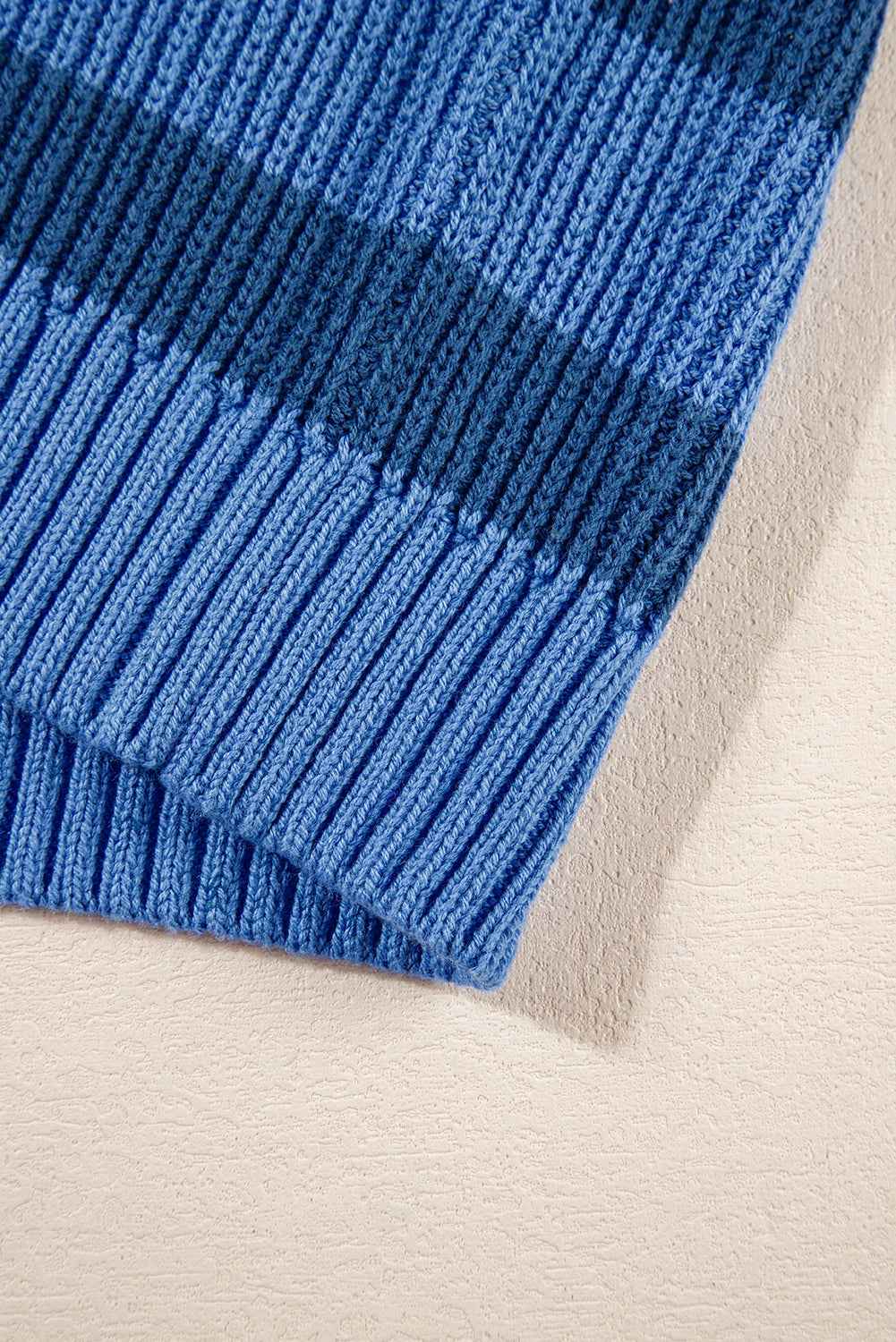 Blue Striped Drop Shoulder Casual Sweater 54e4a06f9d7999e2