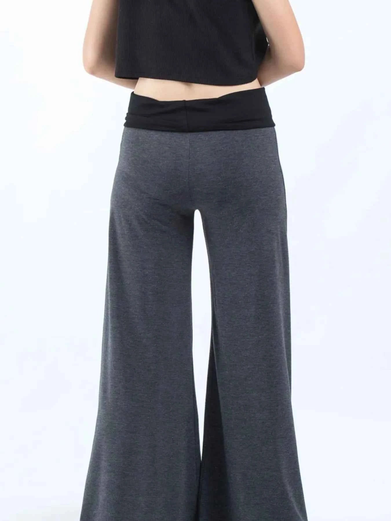 High Waisted Wide Leg Yoga Pants with Contrast Waistband 5560ec79-5d64-4db4-a0a2-18b0a65e3aff-Max-Origin