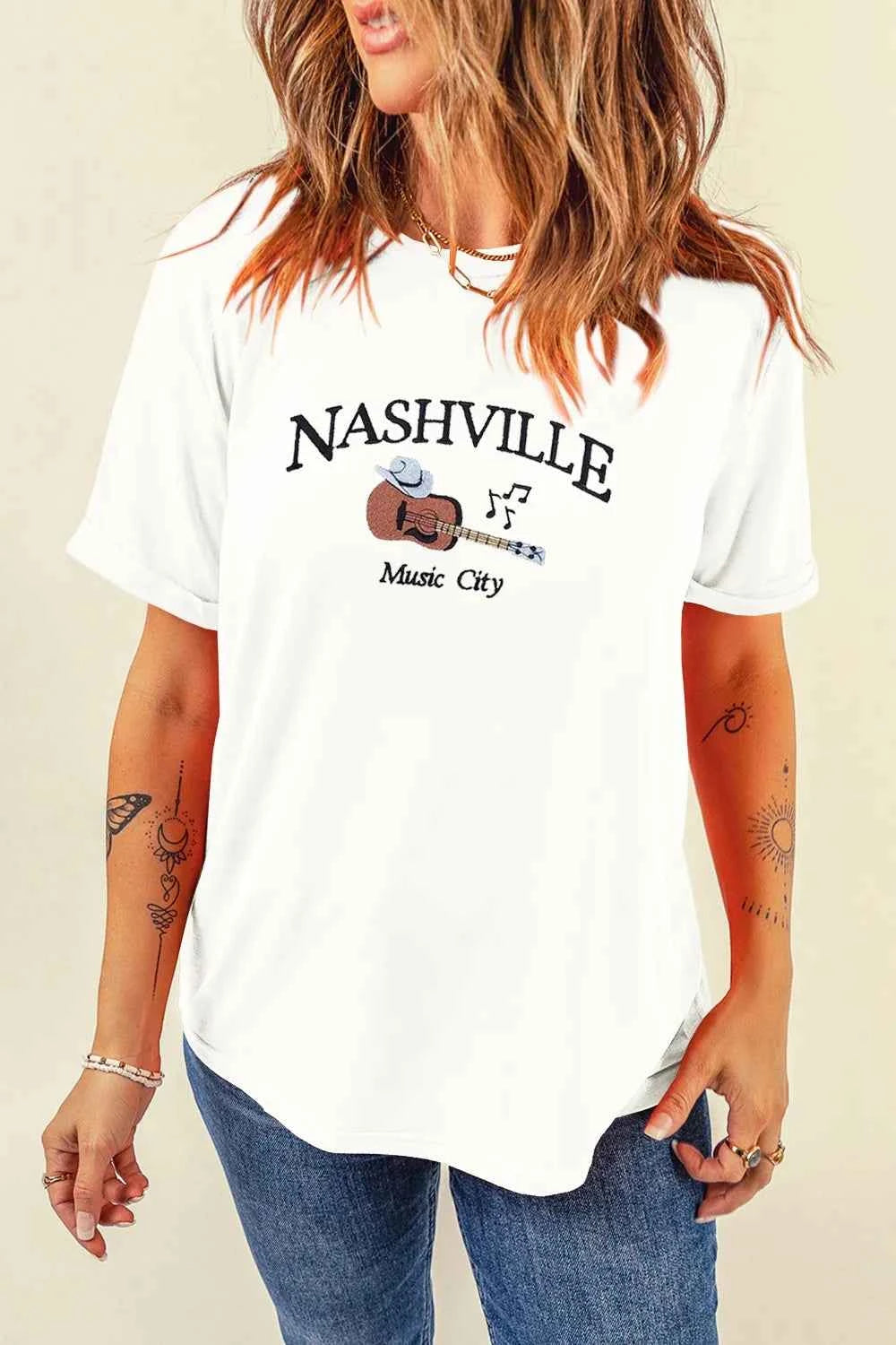 Guitar NASHVILLE Music City Print Crewneck Tee 5565e5bd-5ace-4e62-a260-d9c6723e10ee-Max-Origin