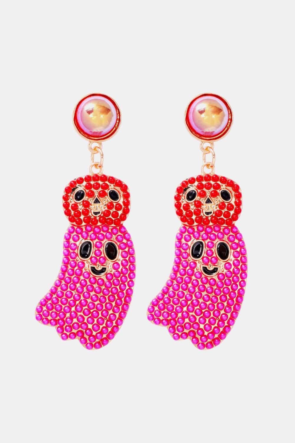 Halloween Ghost Shape Dangle Earrings Pink One Size 55803643830a458193df5145ef1f467c-Max