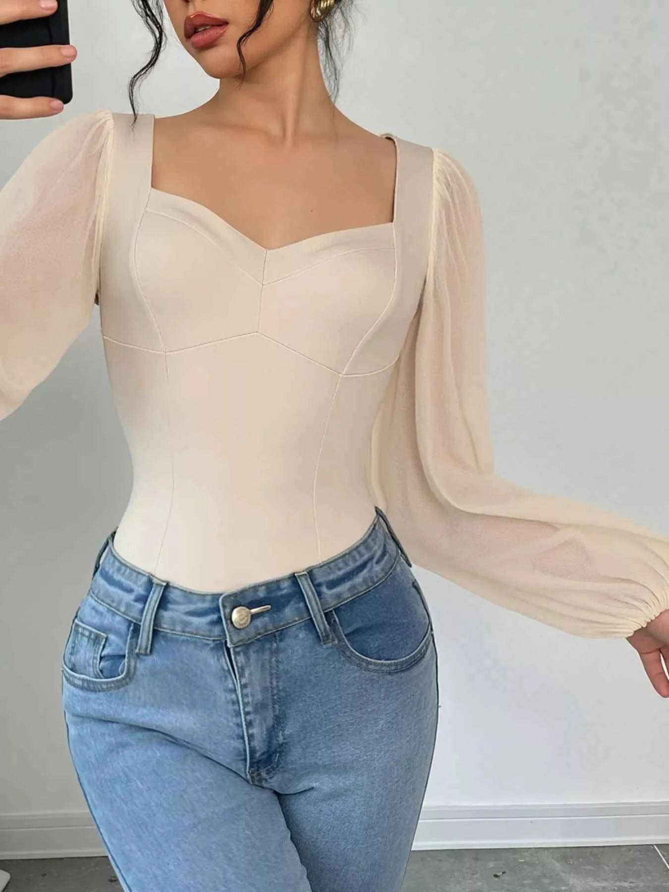 Sweetheart Neck Balloon Sleeve Bodysuit 5592388c-6398-4e38-b1d1-5f7bbc0b11b2-Max-Origin