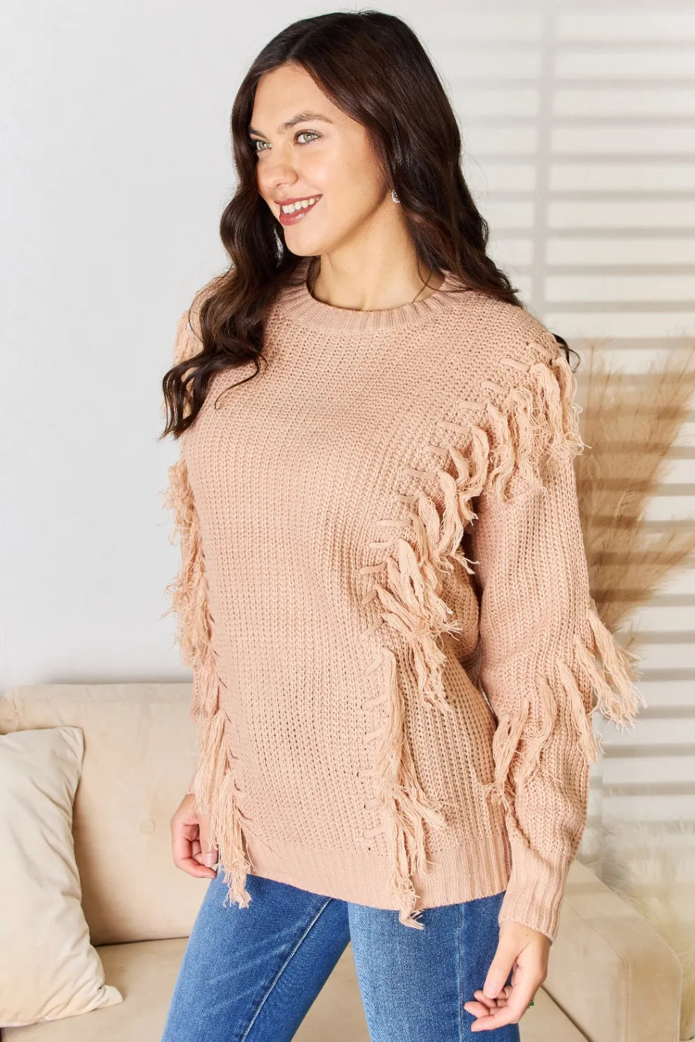 And The Why Tassel Detail Long Sleeve Sweater 55b2e03a-202c-45df-8f53-66424d3ad95f-Max