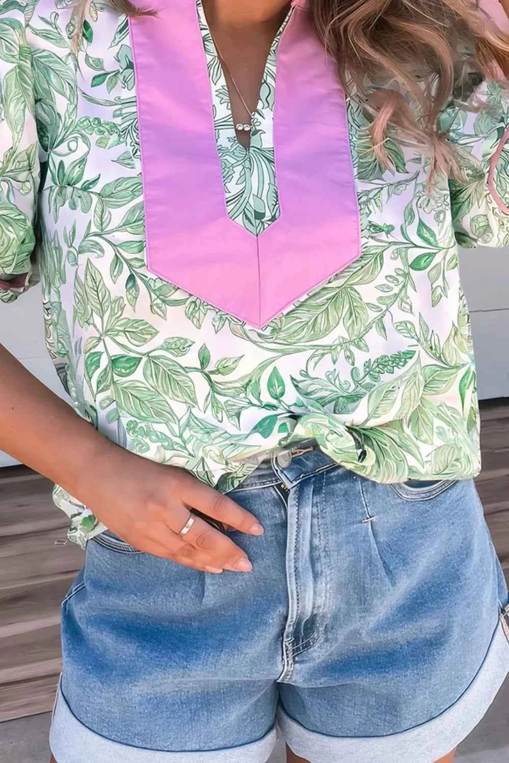 Printed Puff Sleeve Blouse 55df34a1-c5c2-4f89-bce3-39b4fc450ab0-Max-Origin