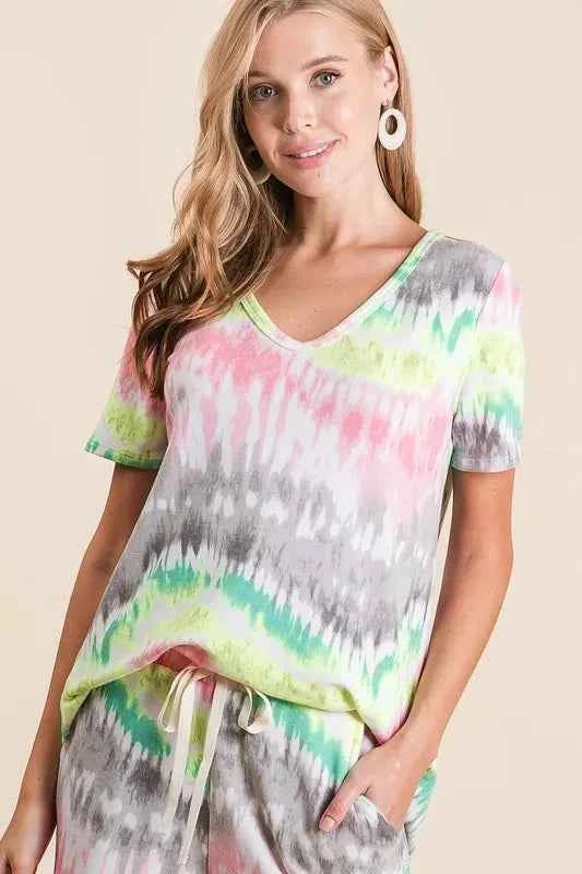 BiBi Tie Dye Print Shorts With Twill Tape Drawstring 5691a05b580f408ebff2cc3b1d0f1a66-Max-Origin