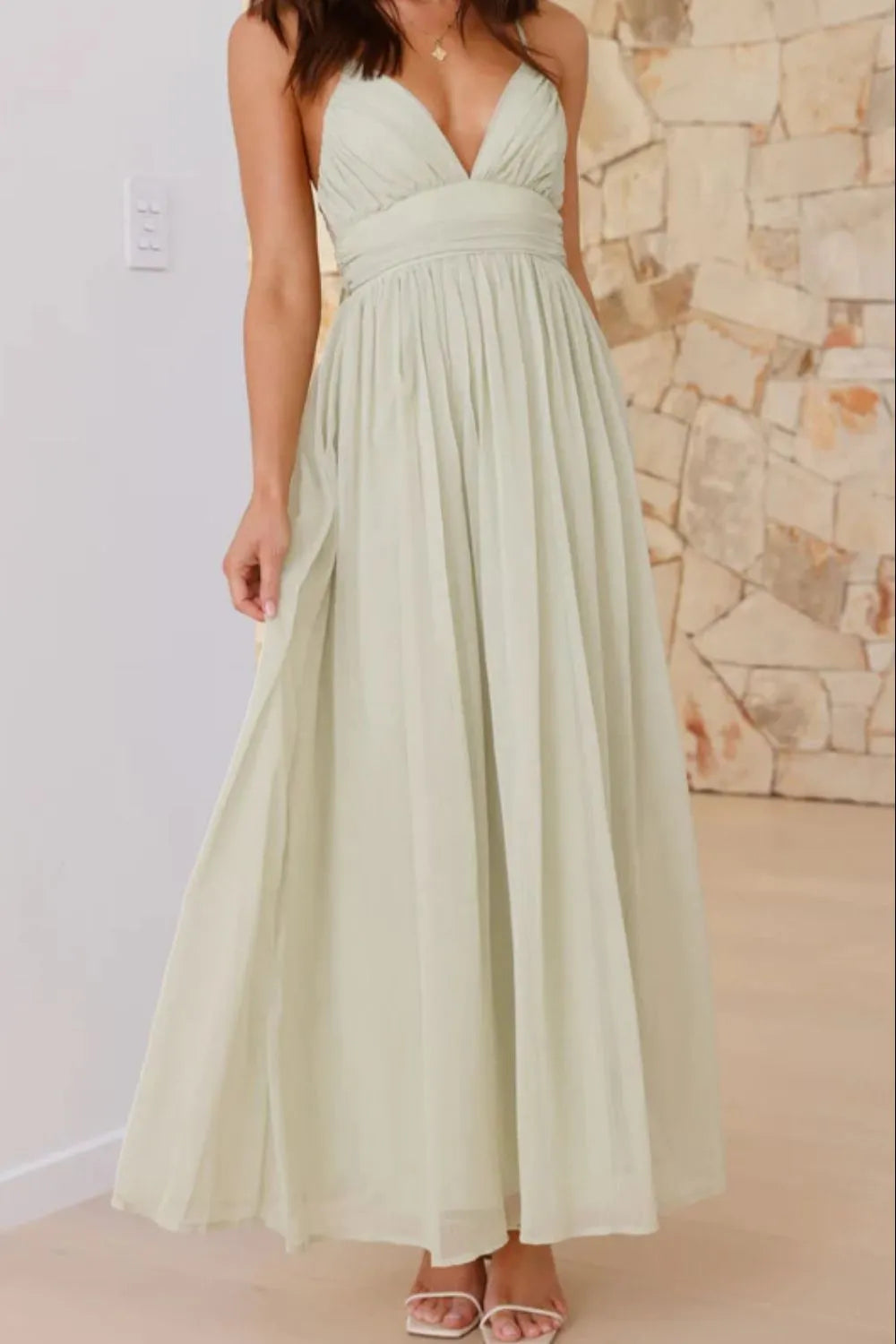 Ruched V-Neck Cami Dress 56f24cf7-d603-41d5-ae40-526098b4d322-Max-Origin