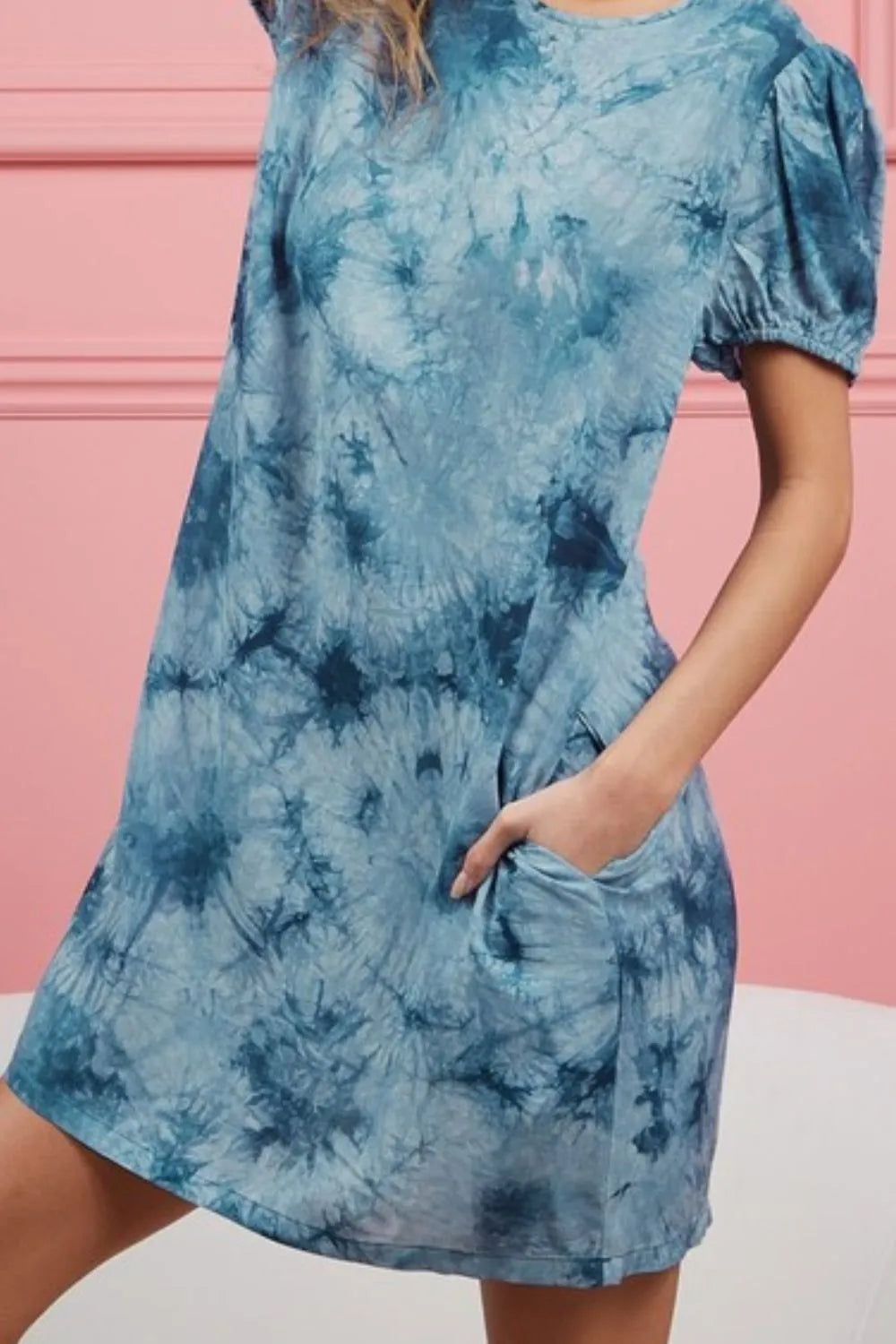 BiBi Puff Sleeve With Side Pockets Tie Dye Dress 571b061a-5b17-4e11-9bd7-6b2ca0e50b99-Max-Origin