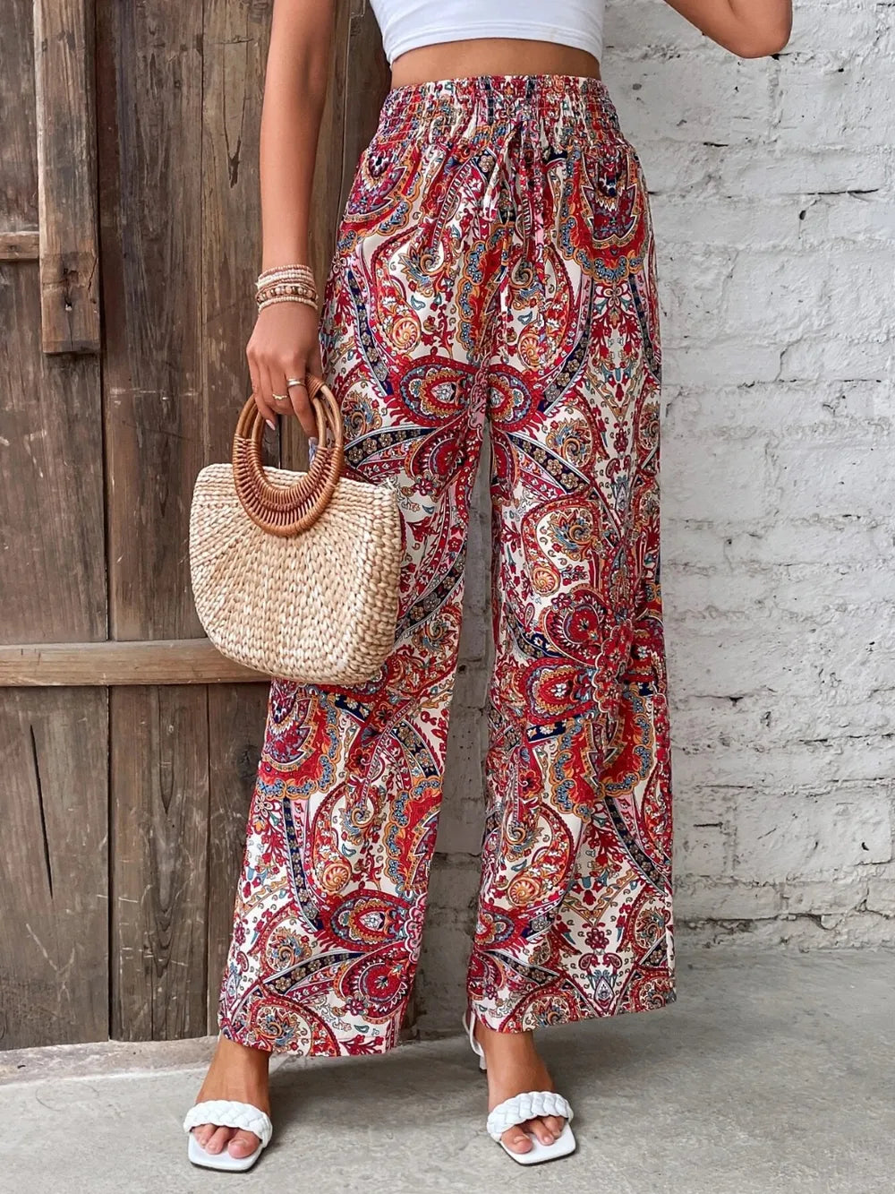 Printed Wide Leg Pants 574f11c1-de9e-420d-aafc-388f3e78ee63-Max