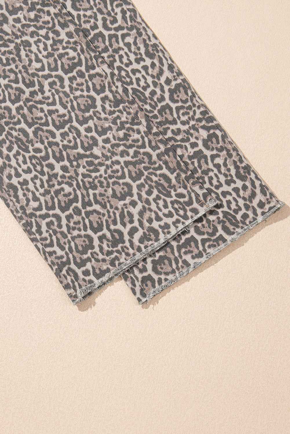 Brown Leopard High Waist Frayed Hem Jeans 57527c46ba229400