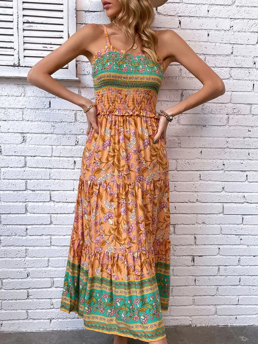 Printed Square Neck Midi Cami Dress 578ab141-61b9-4094-a215-217958ad2a90-Max