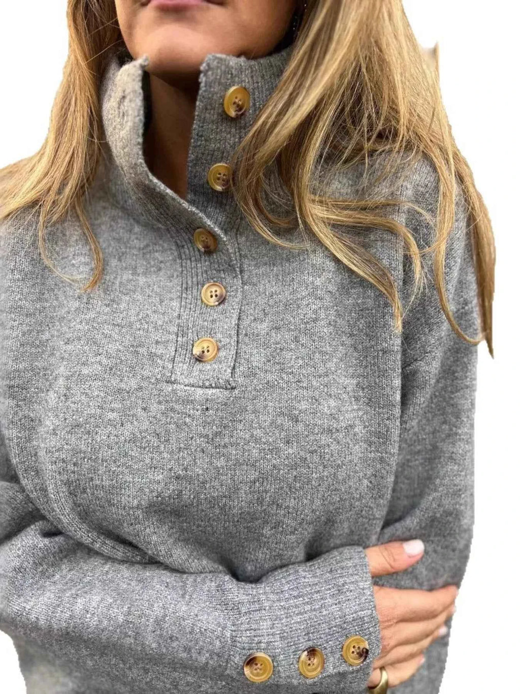 Full Size Button-Detail Turtleneck Sweater Plus Size 57e6b277266e4fe2bea8e1e8fc34d4f9-Max-Origin