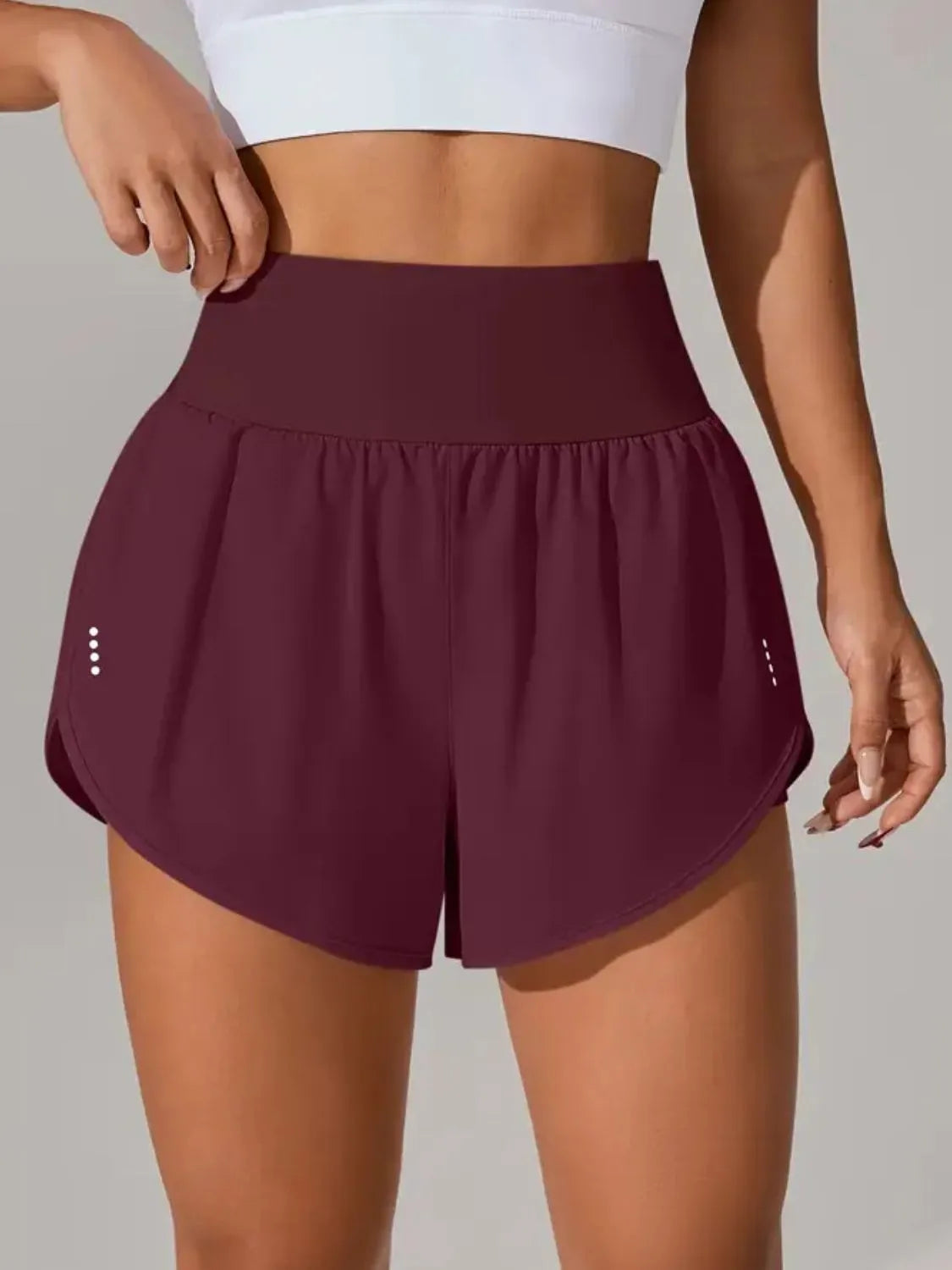 Pocketed High Waist Active Shorts Plum Purple 582e5592-f629-4de5-a2ed-03a6831885c3-Max-Origin