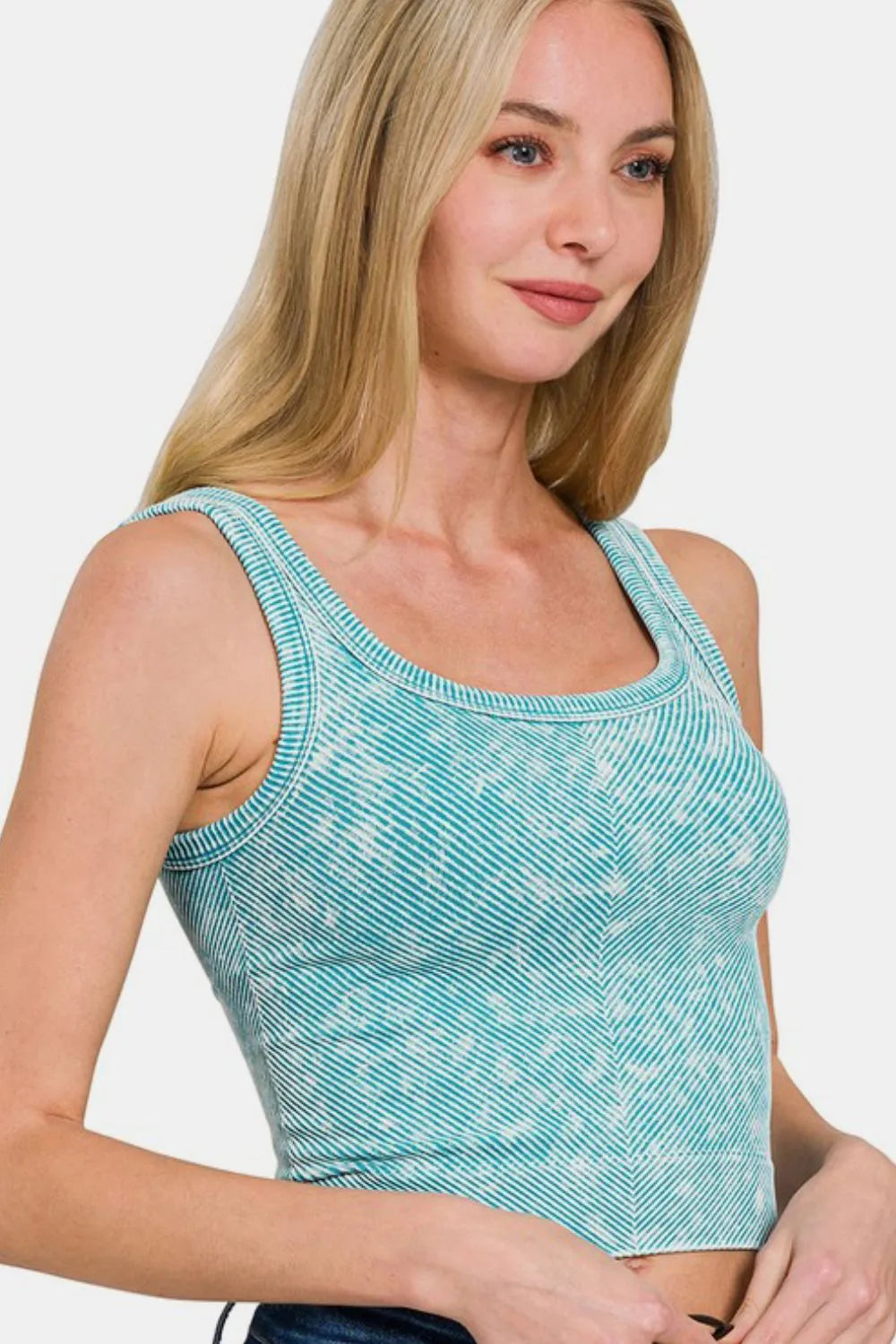 Zenana Washed Ribbed Scoop Neck Wide Strap Tank ICE BLUE 583c0ea9-dea2-412d-9b1d-1f5b9d3d6dff-Max