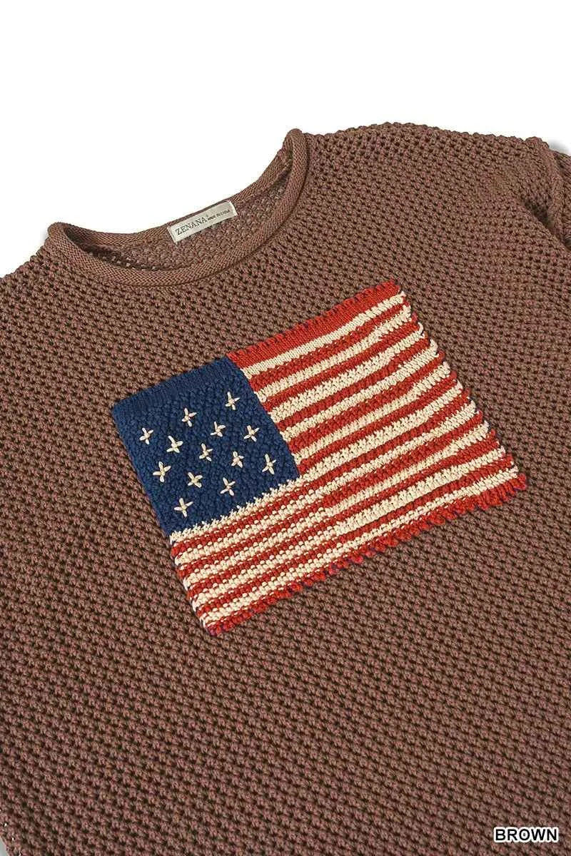 Zenana American Flag Crew Neck Sweater 589bbf384d3c446489a94af73800bc5c-Max-Origin