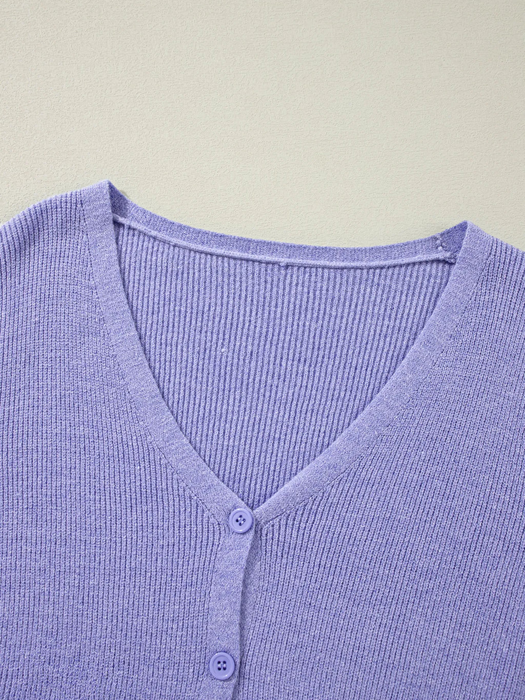 Ribbed Knit Button Front V Neck Cardigan 58a3a87c3b8540e1a63ed89c87544686-Max-Origin