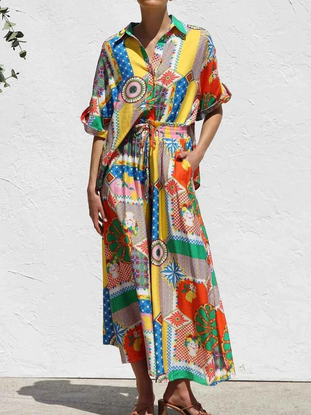 Printed Button Up Shirt and Pants Set Multicolor 58acc46c-f6fb-4673-a4e7-7dcb7ea52eba-Max-Origin