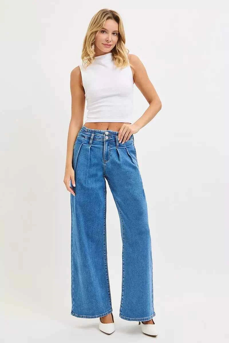 RISEN Full Size Mid Rise Fit Wide Leg with Pleated Detail Jeans Plus Size 58d3079d1b9d41259ed6ef428718e3ec-Max-Origin
