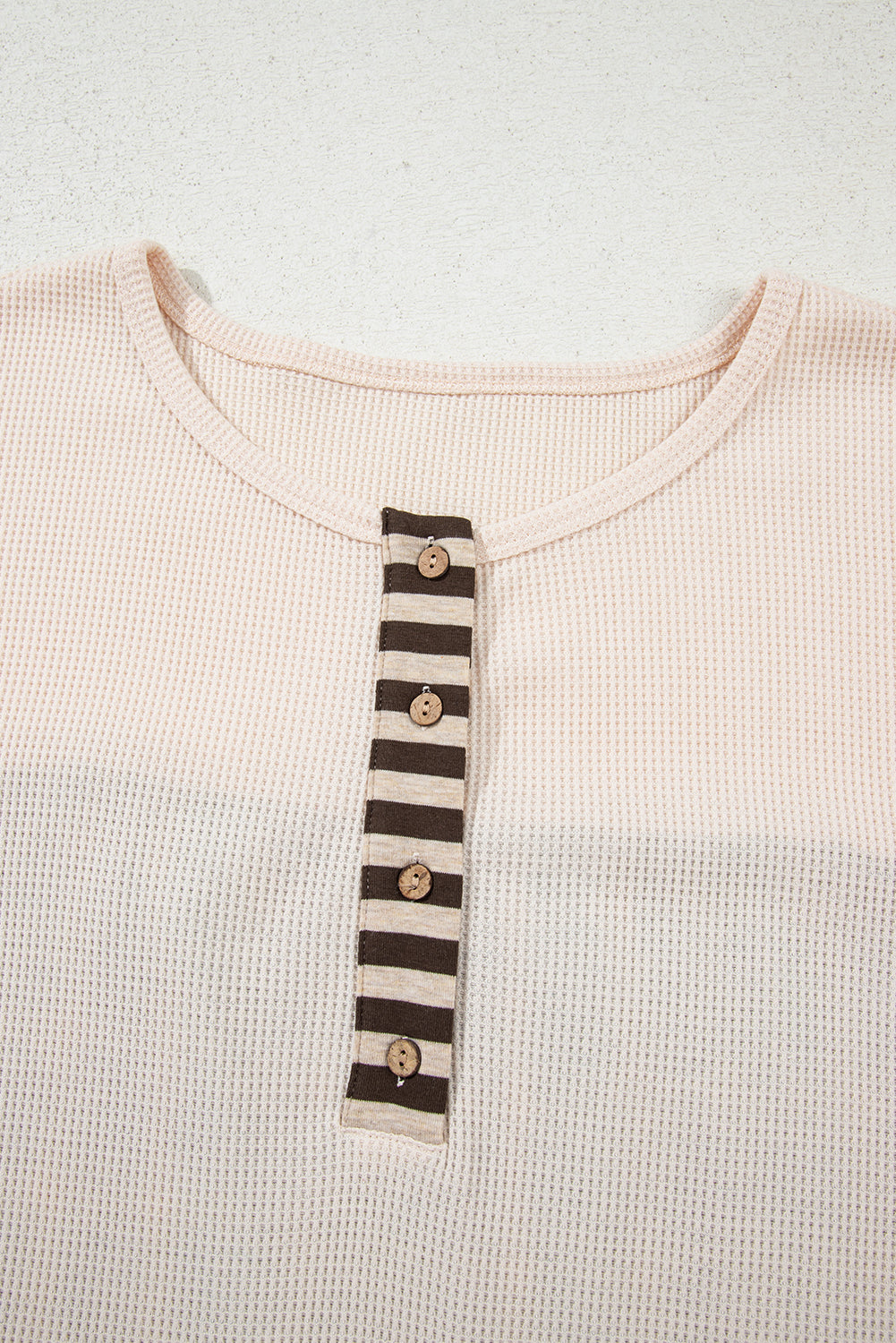 Parchment Plus Size Waffle Striped Plaid Patchwork Henley Pullover 58fcdbe33abf4a9c